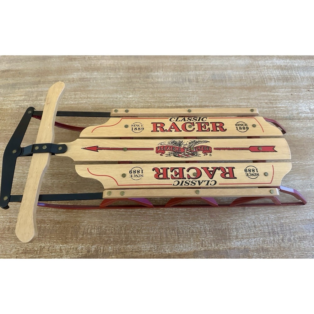 Vintage Flyer Christmas Classic Racer Miniature Red Sled Rustic Decor NICE!